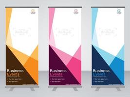 banner de negocios roll up set plantilla de banner standee. vector