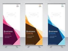 Business banner roll up set  standee banner template. vector