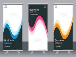 banner de negocios roll up set plantilla de banner standee banner moderno. vector