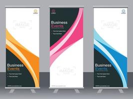 Business banner roll up set  standee banner template  Modern banner. vector