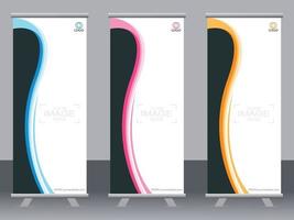 Business banner roll up set  standee banner template  Modern banner. vector