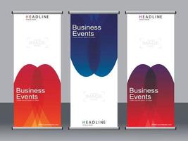 Business banner roll up set,standee banner template. vector