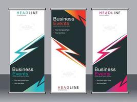 banner de negocios roll up set plantilla de banner standee. vector