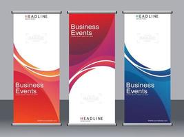 Business banner roll up set,standee banner template. vector