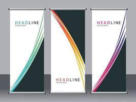 banner de negocios roll up set plantilla de banner standee. vector