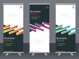 banner de negocios roll up set plantilla de banner standee. vector