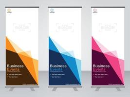 Business banner roll up set  standee banner template. vector