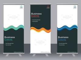 banner de negocios roll up set plantilla de banner standee. vector