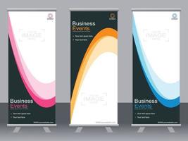 Business banner roll up set  standee banner template  Modern banner. vector