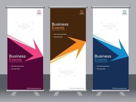 Business banner roll up set standee banner template. vector