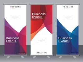 banner de negocios roll up set plantilla de banner standee. vector