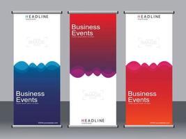 Business banner roll up set,standee banner template. vector