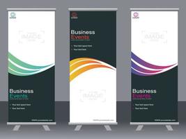 banner de negocios roll up set plantilla de banner standee. vector