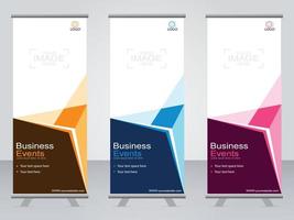 Business banner roll up set  standee banner template. vector