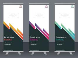 Business banner roll up set  standee banner template. vector