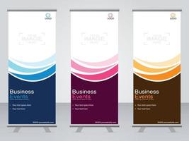 banner de negocios roll up set plantilla de banner standee. vector