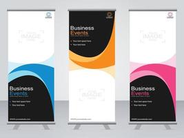 banner de negocios roll up set plantilla de banner standee. vector