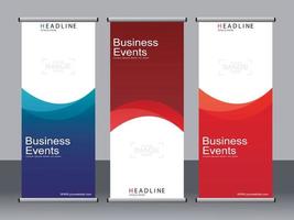 Business banner roll up set,standee banner template. vector