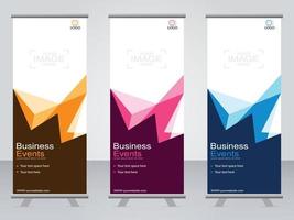 Business banner roll up set  standee banner template. vector