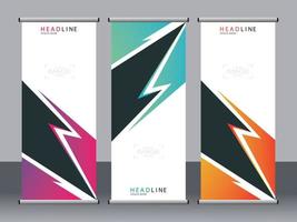 banner de negocios roll up set plantilla de banner standee. vector