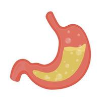 Stomach icon. Symbol of human internal organs. Anatomy of the digestive system. Bloating. Vector illustration isolated on white background.