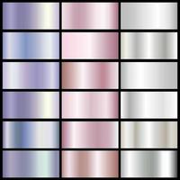 Set of pink, neon, and silver texture backgrounds. vector