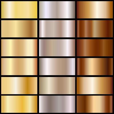 Holographic textures of gold and bronze foil in a large set.