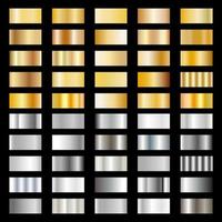 collection of gold and silver gradients in vector image background .