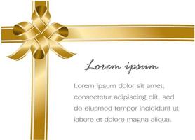 Golden gradient ribbon for gift wrapped free space for text vector