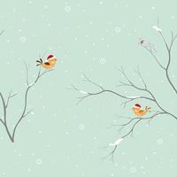 Seamless pattern with cute birds on winter background,for decorative,kid product,fashion,fabric,wallpaper and all print vector