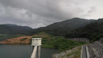 Time lapse high angle aerial view the Mengkuang Dam video