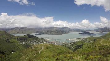 Timelapse Beautiful view of Lyttelton Port in day video