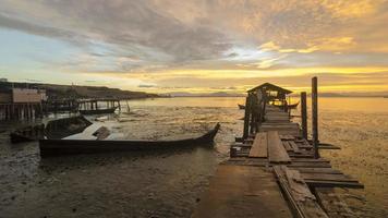 Timelapse dramatic sunrise over wooden bridge video