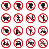 Prohibition signs, set vector illustration