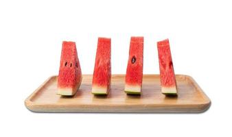 watermelon on wooden plate photo