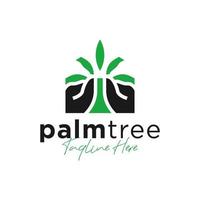 palm tree illustration logo design vector