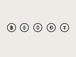 logo design crypto ideas icon bundles vector