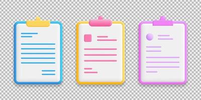 Clipboard icon set. Clipboard document. Vector illustration.