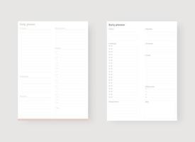 Daily planner template. Set of planner and to do list. Modern planner template set. Vector illustration.