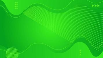 Fondo abstracto de onda verde con forma y línea vector