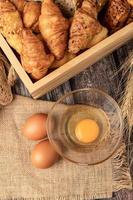 Eggs for make bakery on the sack photo