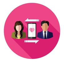 connecting couple of lover flat icon vector