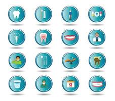 conjunto de iconos dentales planos modernos vector