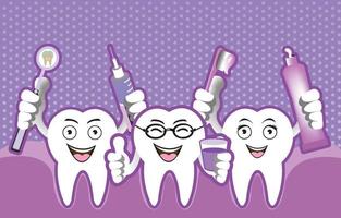 Illustration of modern color cartoon smiling tooth
