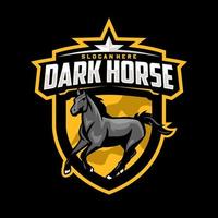logotipo de la mascota del caballo oscuro vector