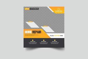 Handyman home repair flyer social media post web banner template vector