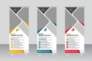 Business rollup standee banner design template vector