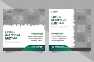 Agricultural and farming services social media post lawn gardening templat vector