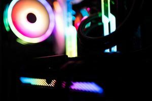 Rainbow colored illumination of a gaming computer photo