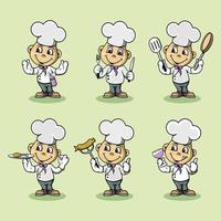 chef lindo de dibujos animados vector